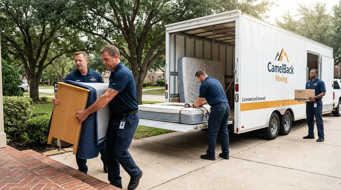 Crew loading residential truck for cross-state move from Deer Park, WA